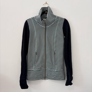 Lululemon | Daily Yoga Jacket | Sz 4 | Mint Moment Stripe Black | EUC